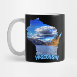 Wisconsin State Outline (Devil's Lake State Park) Mug